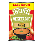 A can of Heinz - Vegetable Soup - 400g, priced at £1.89 each.
